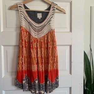 Anthropologie Floral Tank Blouse Bohemian